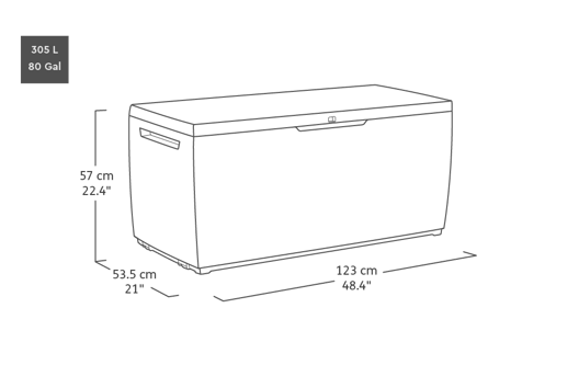 Springwood 305L Storage Box - Grey